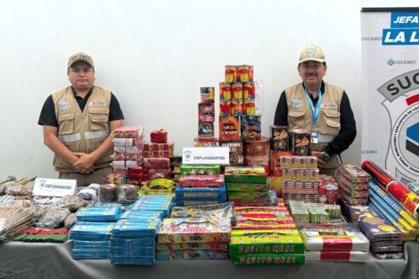 Más de 190 kilos de pirotécnicos son incautados por Sucamec en mercados y agencias de transporte de Trujillo y Chiclayo