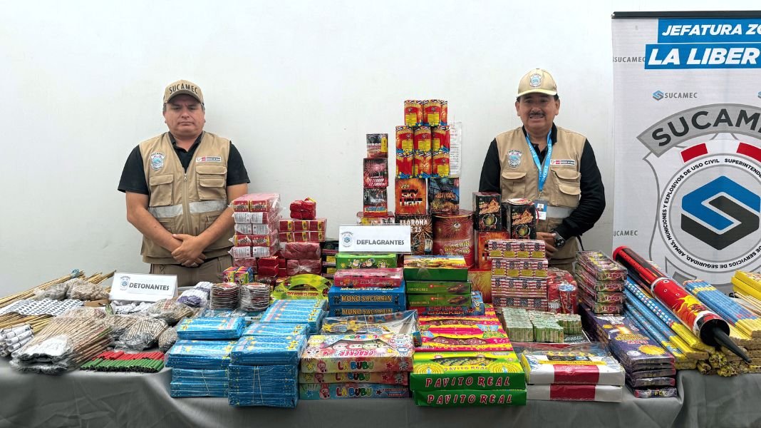 Más de 190 kilos de pirotécnicos son incautados por Sucamec en mercados y agencias de transporte de Trujillo y Chiclayo