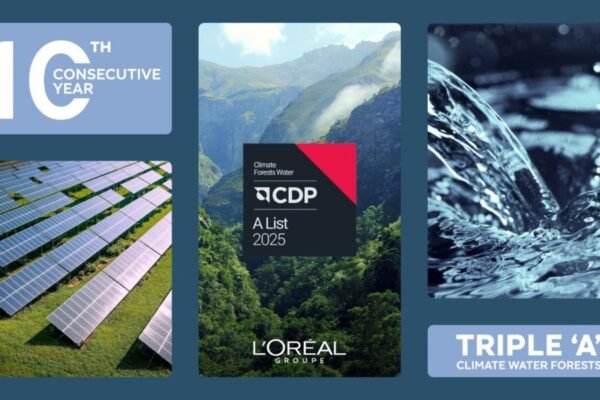 L'Oréal Groupe obtiene por décima vez consecutiva la calificación AAA DE CDP, algo sin precedentes, por su compromiso con el liderazgo medioambiental