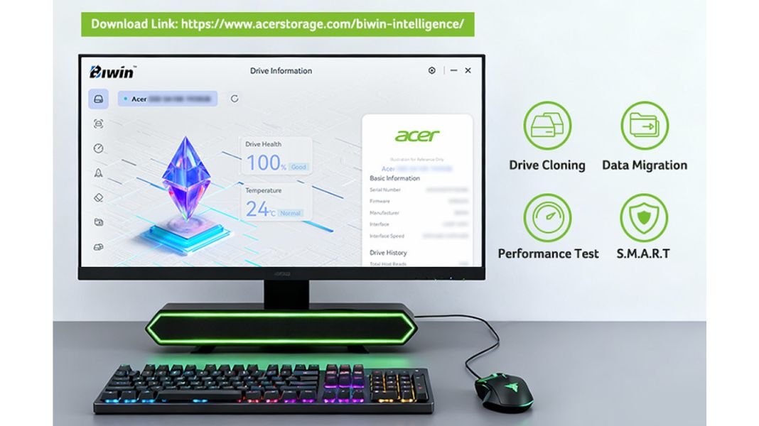 BIWIN presentó su SSD Acer FA300 con interfaz PCIe Gen5 y velocidades de hasta 11.000 MB/s