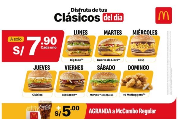 McDonald’s lanza “Clásicos del Día” con sus productos más icónicos a S/7.90